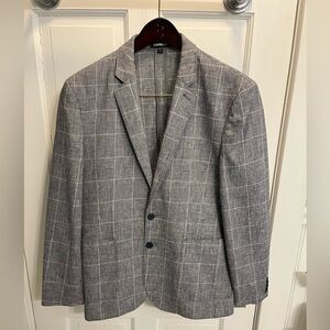 Express Blazer Grey with blue pin stripes